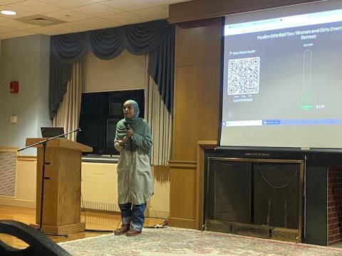 Pioneering athlete and activist Bilqis Abdul-Qaadir spoke at Westfield State University on February 7 about her inspiring experience as the first Muslim woman to play NCAA Division I basketball while wearing a hijab.