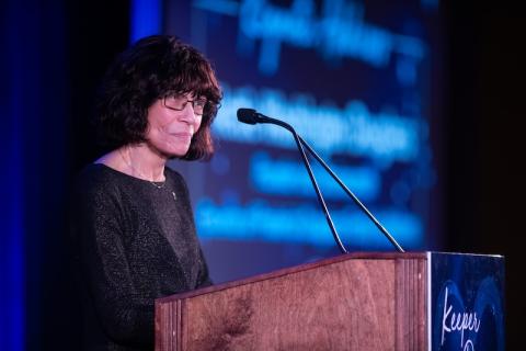 Nettie Washington Douglass, the great-great-granddaughter of Frederick Douglass and great-granddaughter of Booker T. Washington delivering the keynote address at the 2025 Keeper of the Dream Dinner.