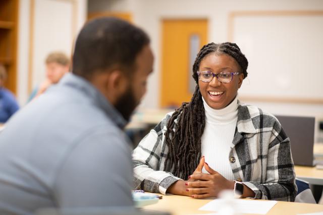 Westfield State students in discussion