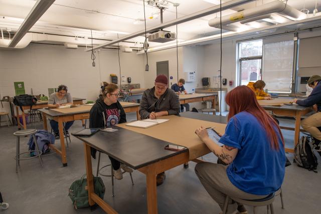 Dower Studio 160 showcasing studio space with tables and chairs.