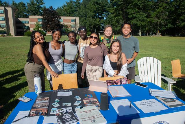 Asian and Pacific Islander Student Union at club fair on the campus green.